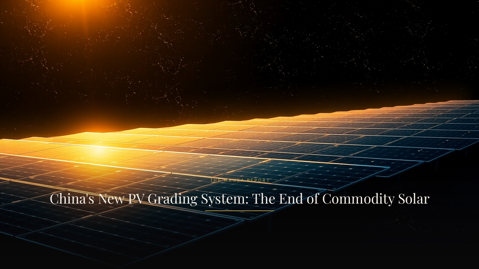 China's New PV Grading System: The End of Commodity Solar