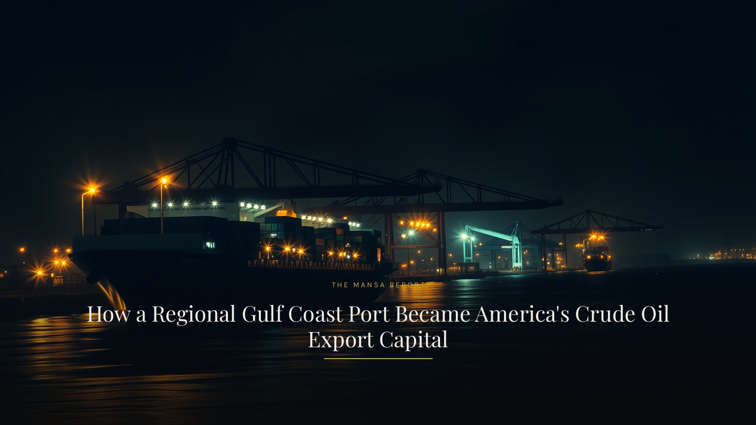 How a Regional Gulf Coast Port Became America's Crude Oil Export Capital