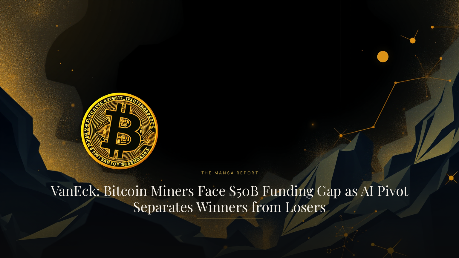 VanEck: Bitcoin Miners Face $50B Funding Gap as AI Pivot Separates Winners from Losers